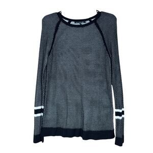 Rag & Bone Black White Waffle Knit Long Sleeve Shirt Viscose Women’s Size XS